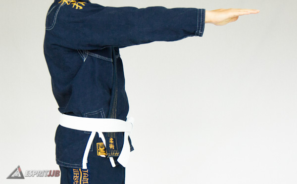 Vue de côté du kimono de jujitsu brésilien Black Eagle Tamashi