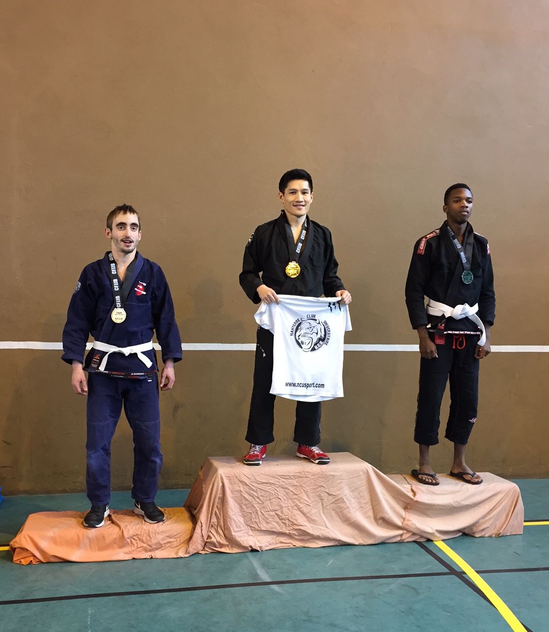 Podium à la coupe zone centre 2015 CFJJB de Jiu jitsu brésilien